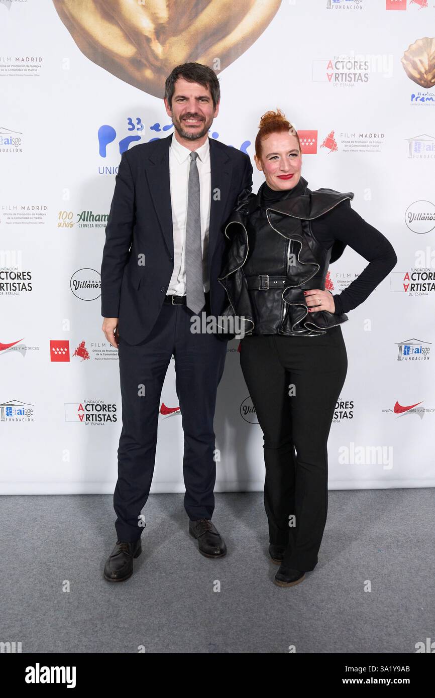 Ernest Urtasun i Domenech, Kulturminister, nimmt am 10. März 2025 in Madrid, Spanien, am 33. Union de Actores Awards - Roter Teppich beim Circo-Preis Teil. Stockfoto