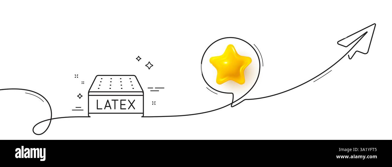 Symbol für Matratzenlinie. Orthopädisches Latexpolster-Zeichen. Durchgehende Linie mit Ebene. Vektor Stock Vektor