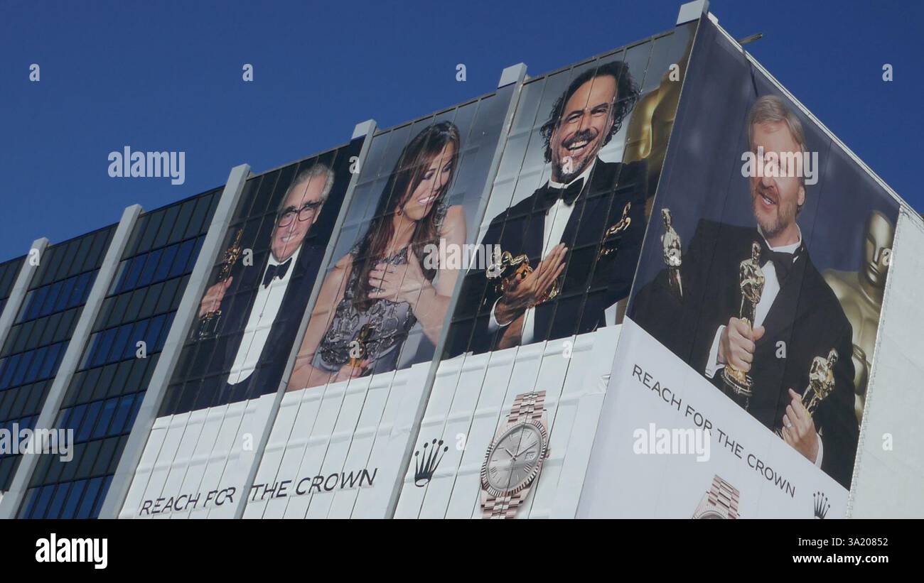 Los Angeles, Kalifornien, USA 10. März 2025 Rolex Watches Directors Billboard mit Martin Scorsese, Kathryn Bigelow, Alejandro Inarritu und James Cameron am Sunset Blvd am 10. März 2025 in Los Angeles, Kalifornien, USA. Foto: Barry King/Alamy Stock Photo Stockfoto