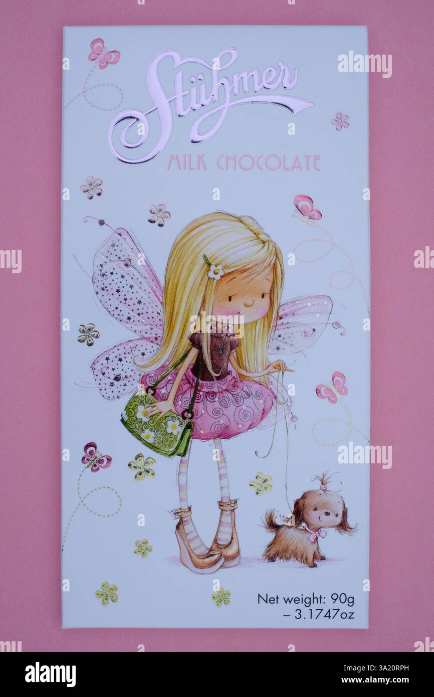ungarische stühmer Milchschokoladentafel Sonderausgabe mit Märchenprinzessin auf weißem ungarn Stockfoto