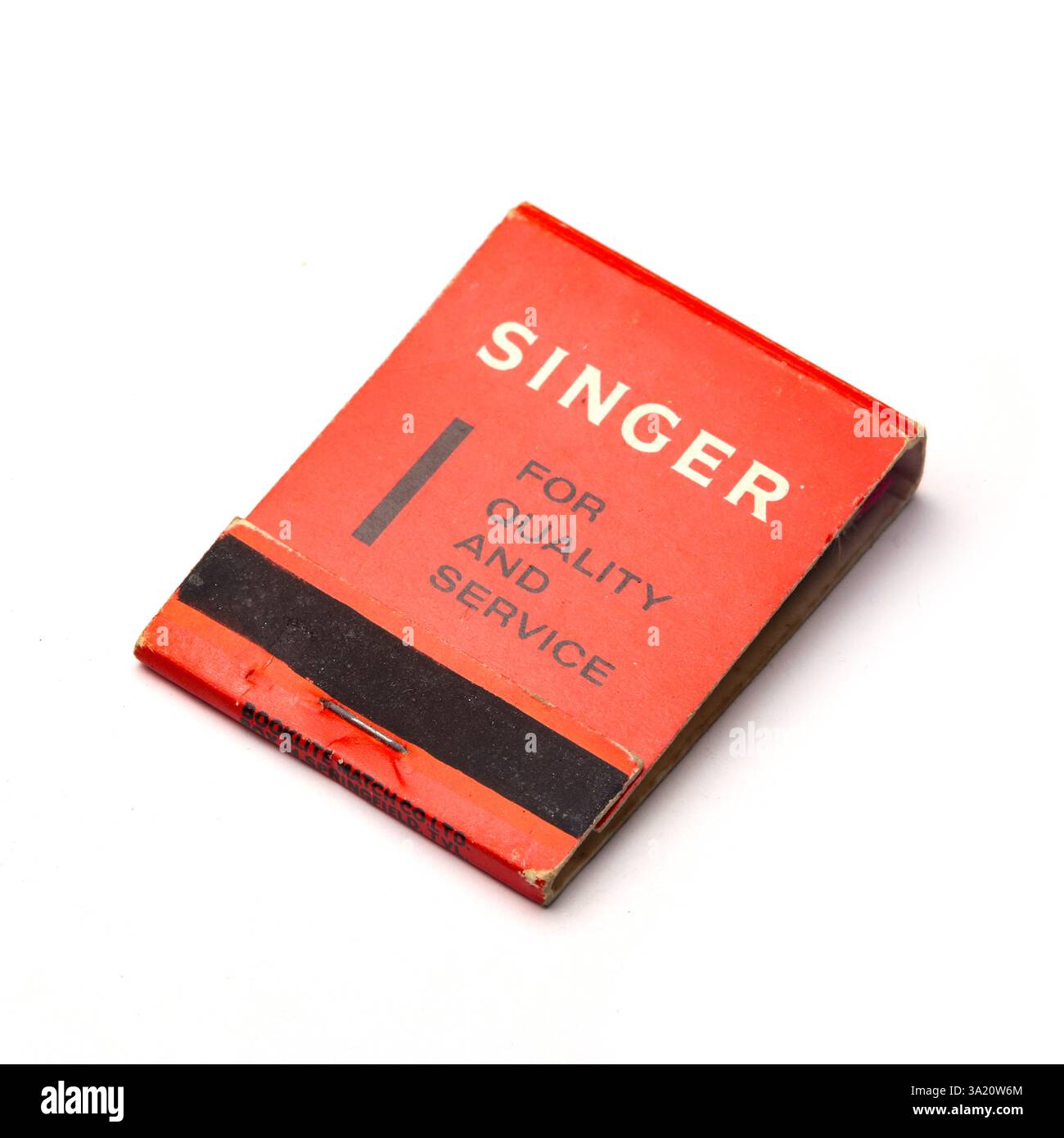 Vintage Streichholzbuch des Sängers 1960 Stockfoto