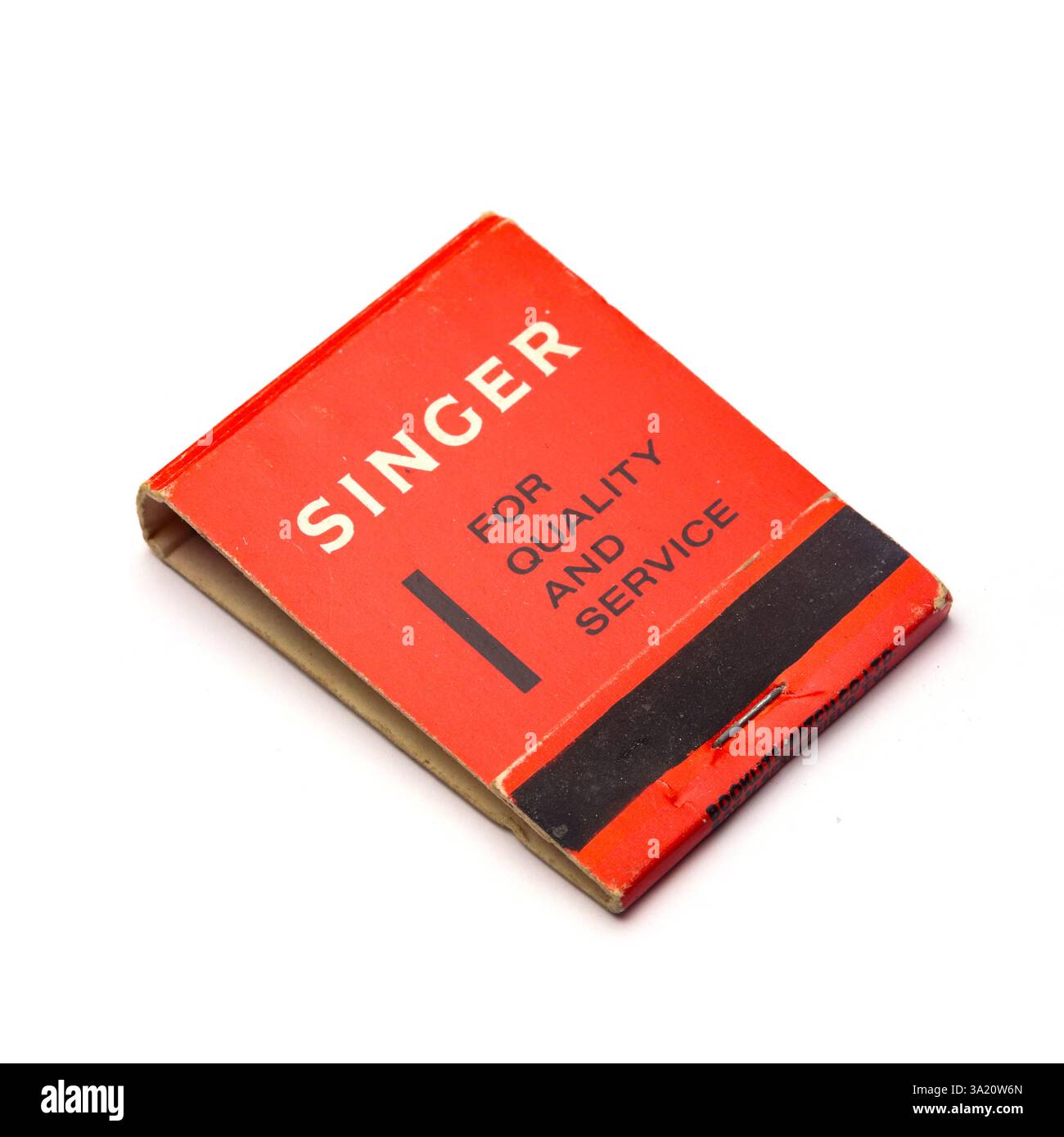 Vintage Streichholzbuch des Sängers 1960 Stockfoto