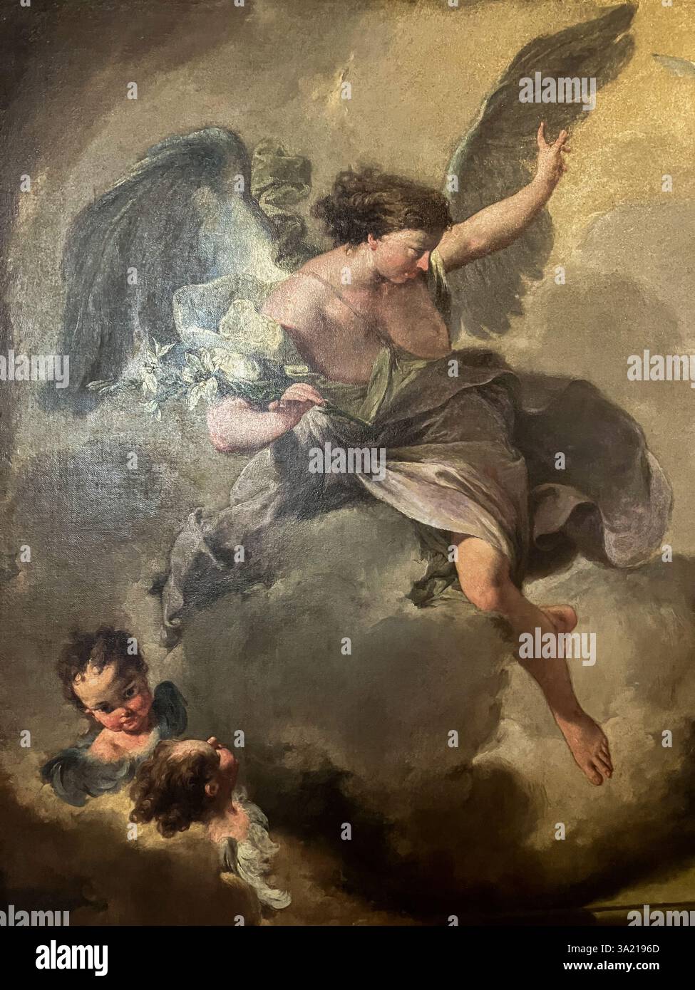 Details des Gemäldes „Verkündigung“ von Giambattista Pittoni, 1757. Venedig, Italien, Gallerie dell'Accademia Stockfoto