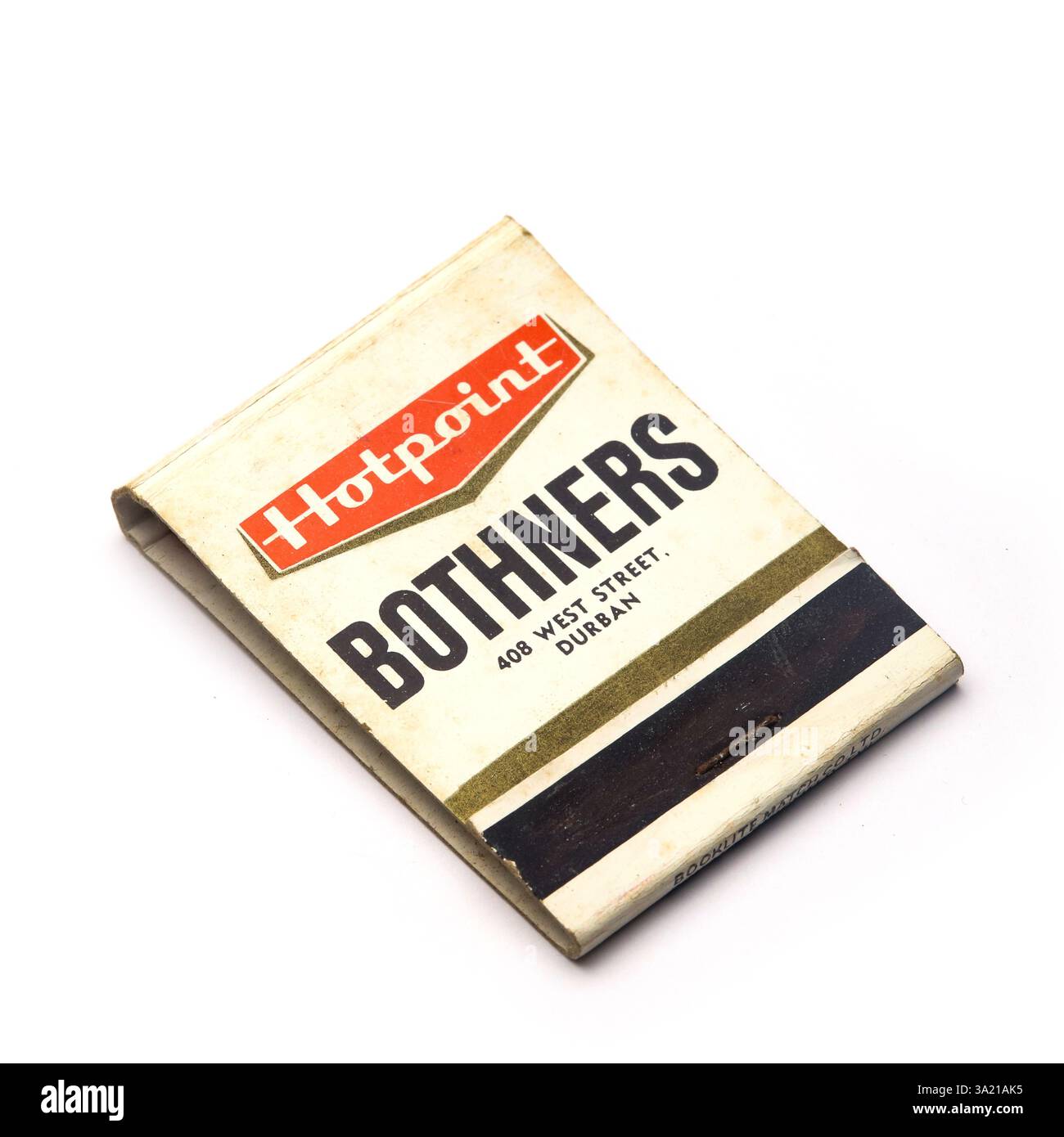 Hotpoint Bothners 1960er Jahre alte Streichholzbuch Stockfoto