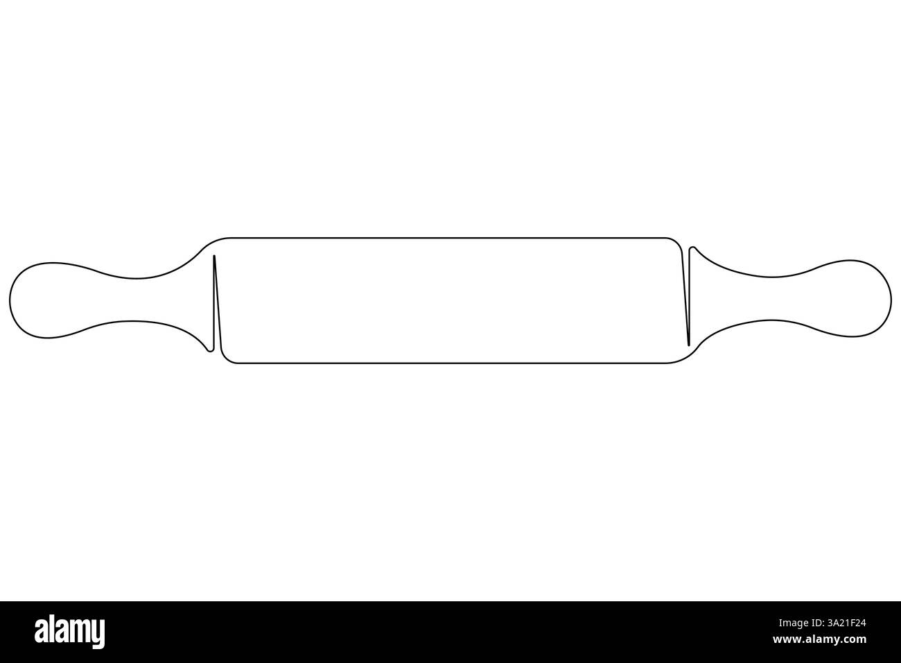 Durchgehende einzeilige Kunstzeichnung eines Küchenrollenstiftvektors Stock Vektor