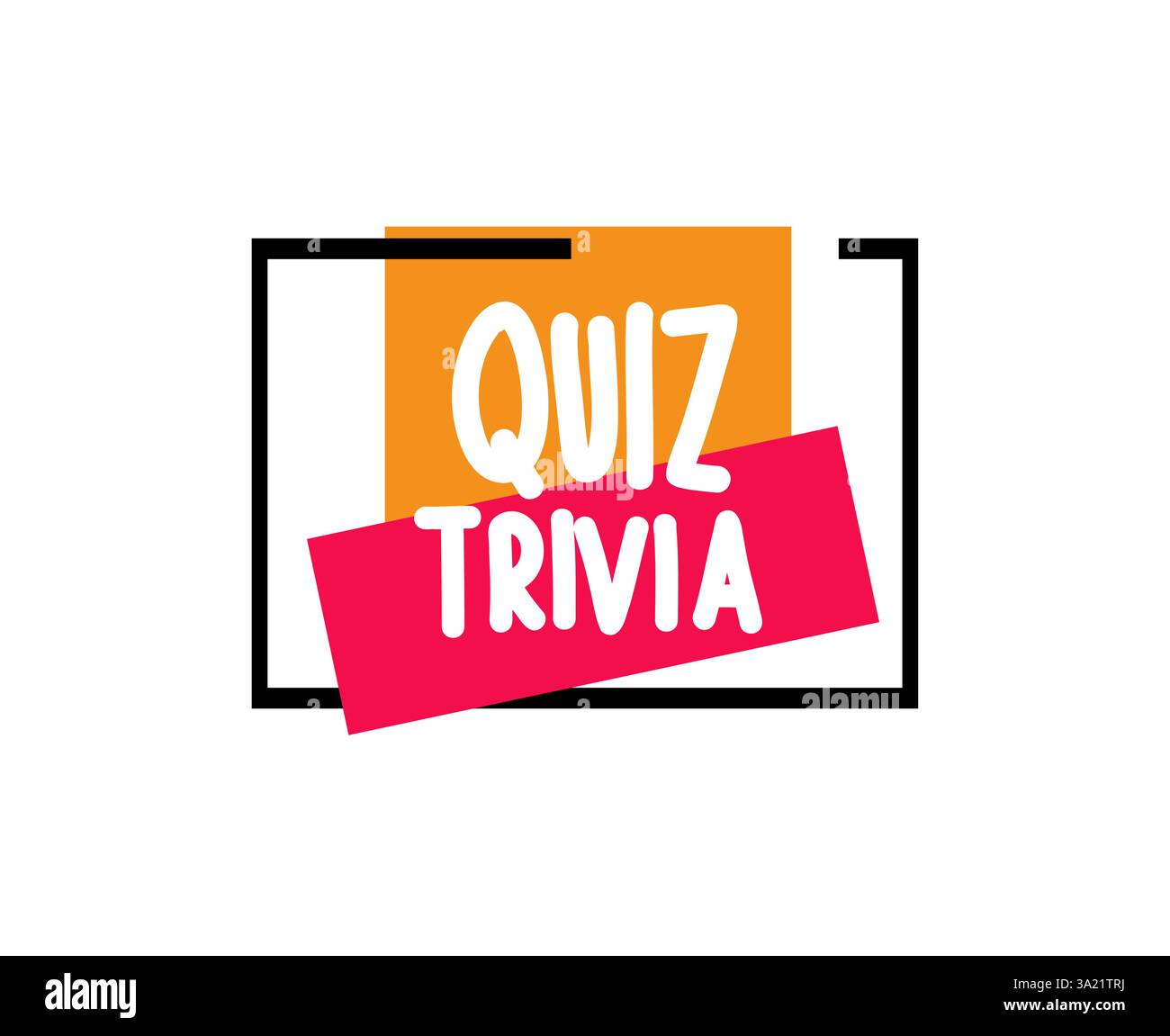 Quiz Trivia. Abzeichen, Symbol, Logo-Vektor-Design-Illustration auf weißem Hintergrund Stock Vektor