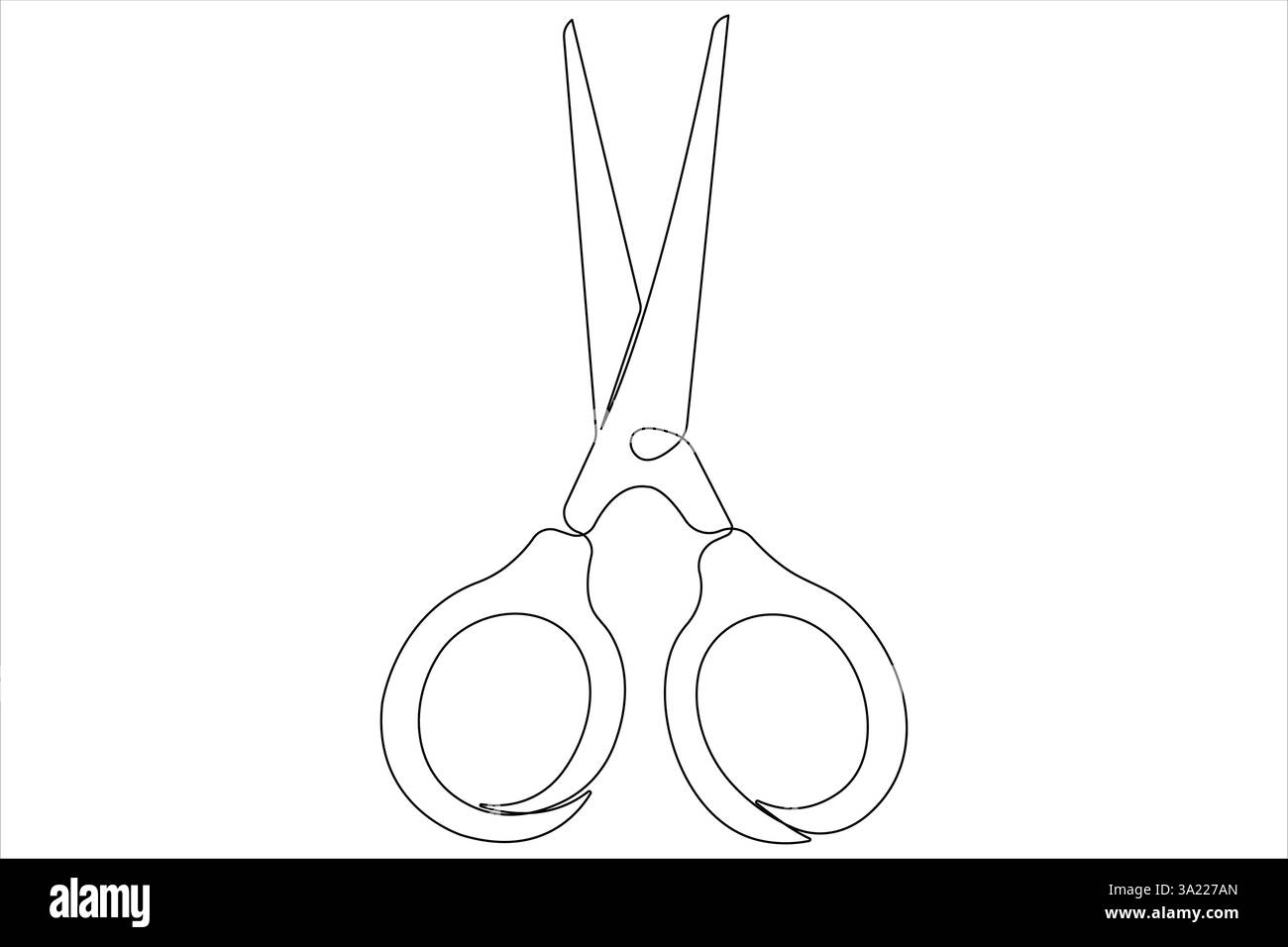 Durchgehende einzeilige Kunstzeichnung von Schere Vektor-Illustration Design Stock Vektor