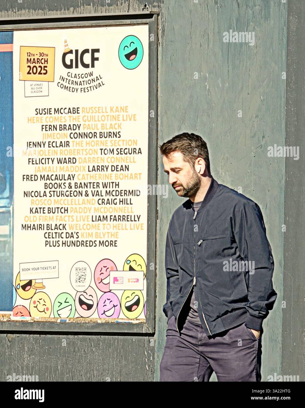 Glasgow, Schottland, Großbritannien. März 2025. Das internationale Comedy-Festival in Glasgow begann mit der Eröffnung der Promotion. Credit Gerard Ferry /Alamy Live News Stockfoto