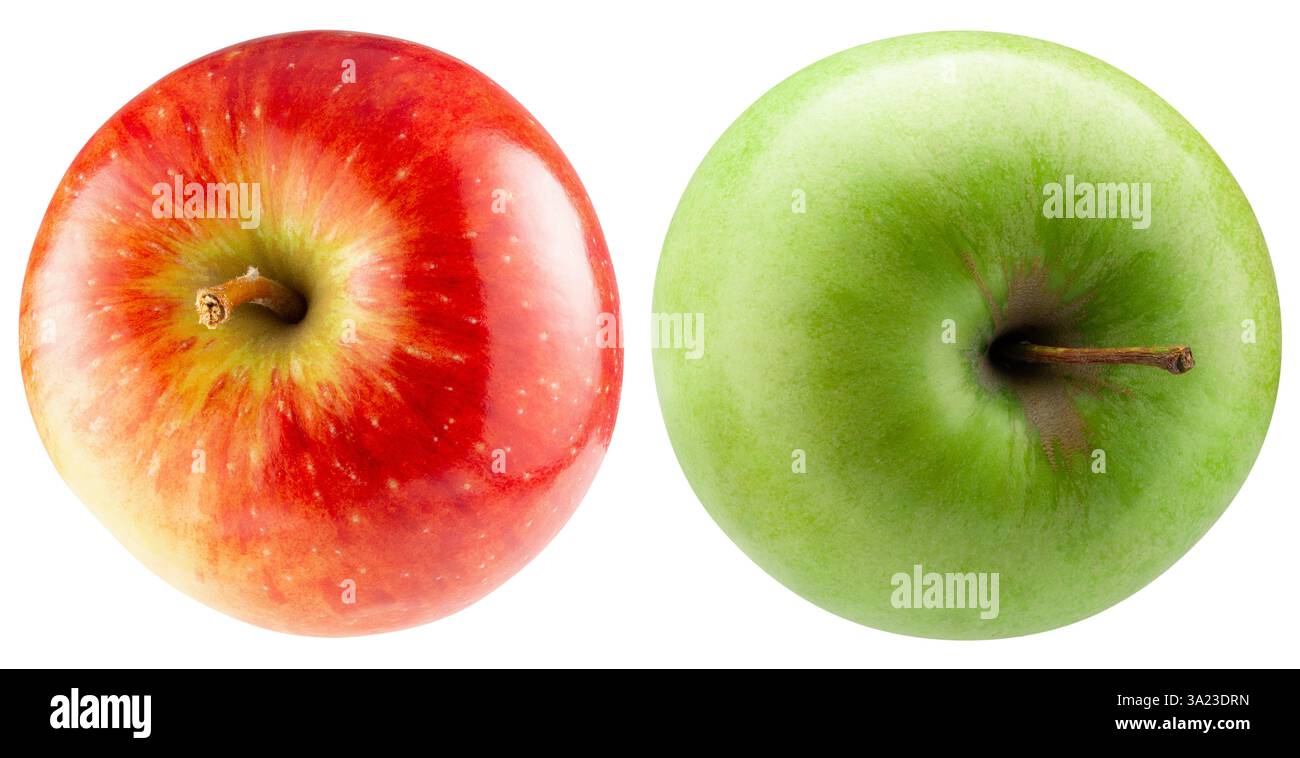 Grün und rot isoliert auf weißem Hintergrund. Stockfoto