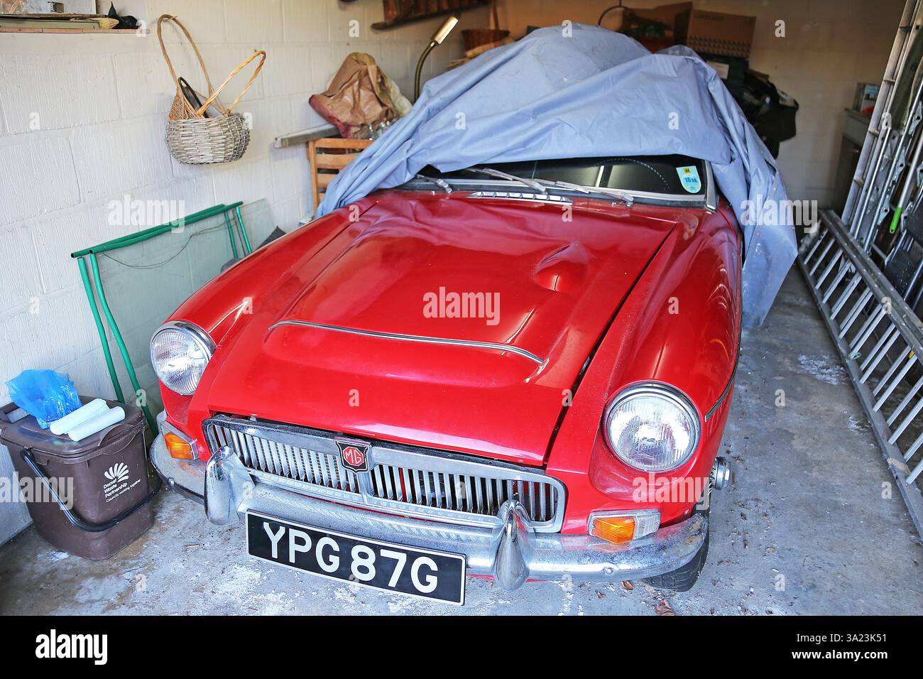 MG C Roadster 3,0 (1969) Garage Find, Dorset, England, Großbritannien, Großbritannien, Europa Stockfoto