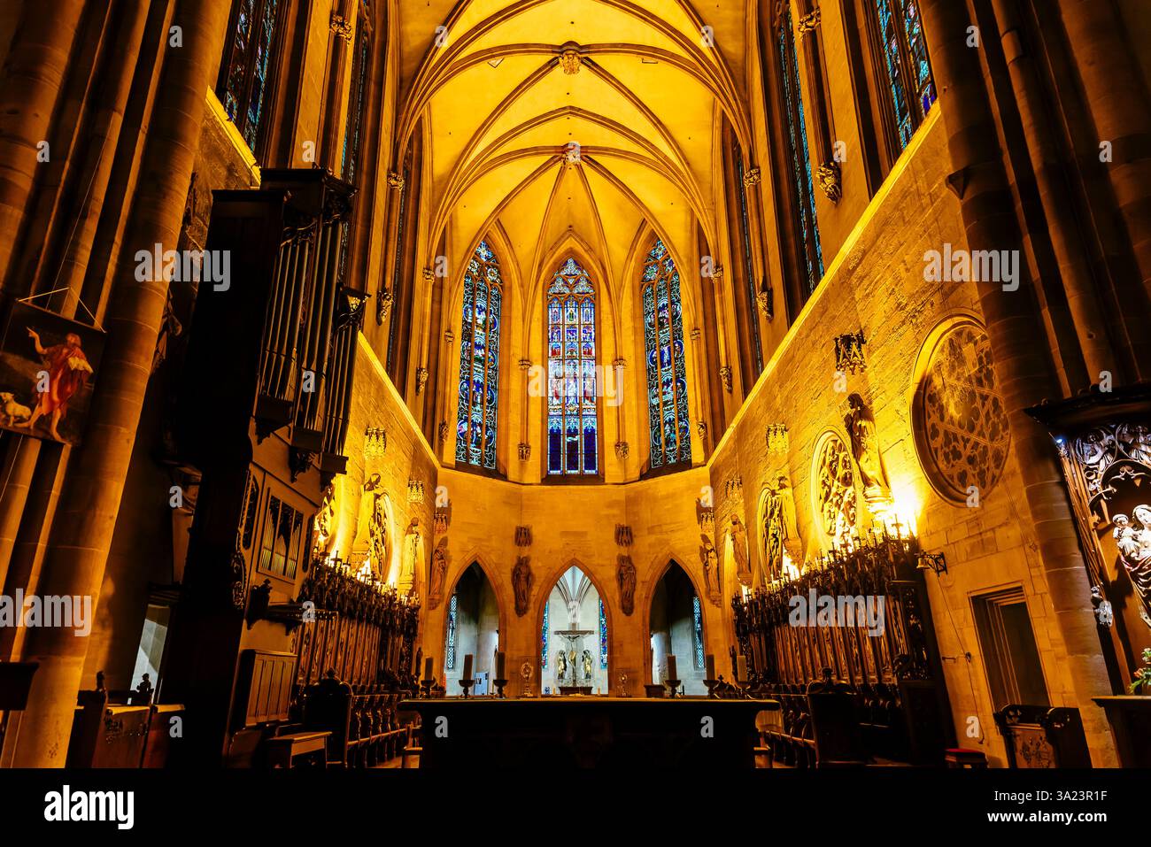 Die Kirche Saint-Martin - St. Martin. Colmar, Colmar-Ribeauvillé, Haut-Rhin, Frankreich, Europa Stockfoto
