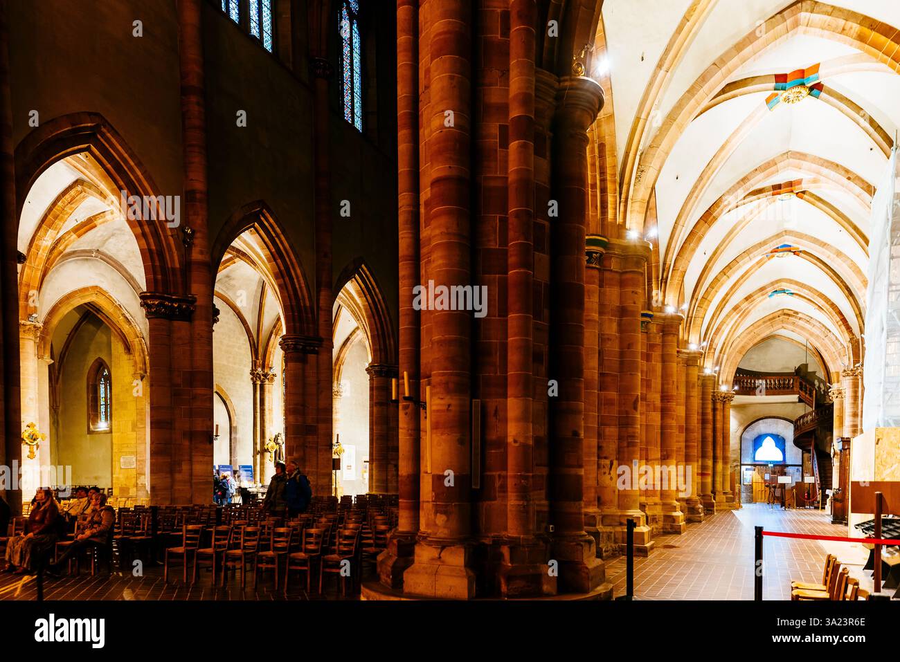 Schiff der Kirche Saint-Martin - St. Martin. Colmar, Colmar-Ribeauvillé, Haut-Rhin, Frankreich, Europa Stockfoto