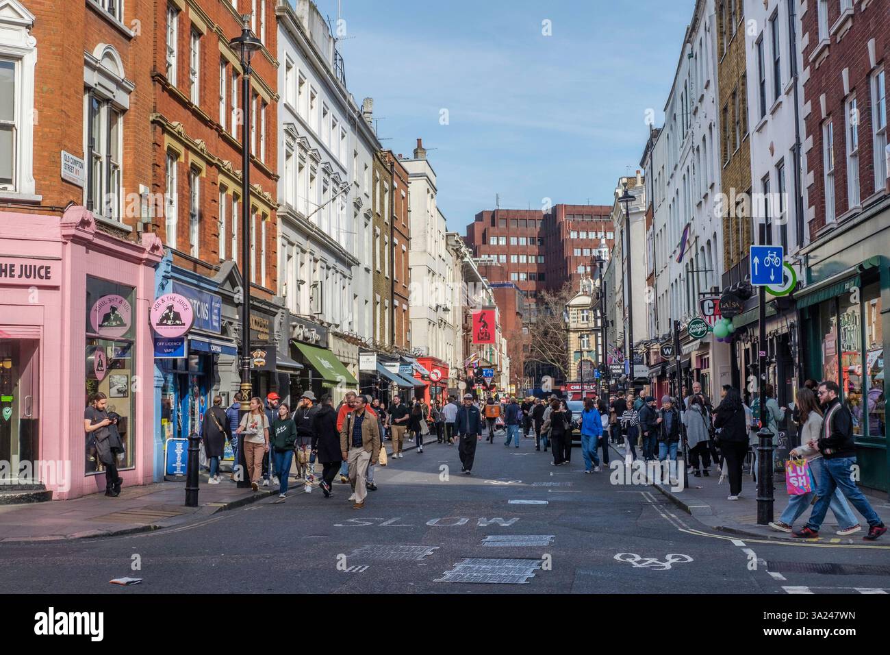 Old Compton Street, Soho, London, Großbritannien Stockfoto