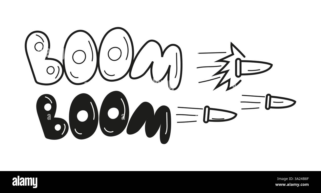 Auslegereffekte und Explosionselemente. Skizzenelemente im Comic-Stil für dynamische Designs. Perfekt für Illustrationen, Comics, Cartoons Stock Vektor