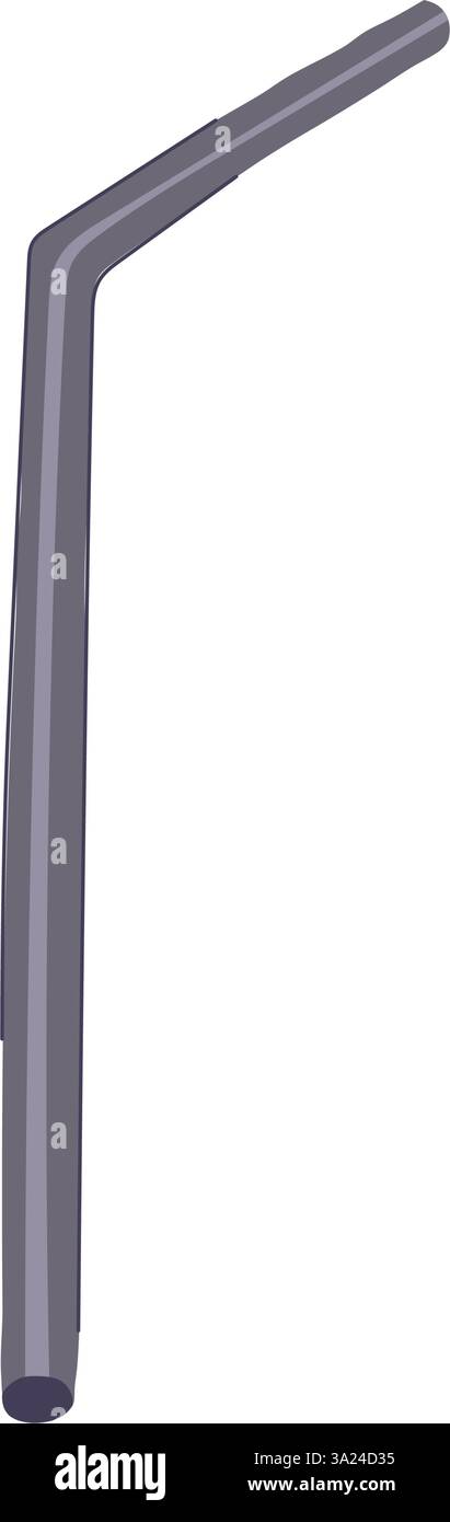 Hygienische Edelstahl Strohcartoon Vektor Illustration Stock Vektor