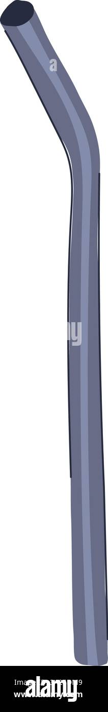 Trinken Sie Edelstahl-Strohcartoon-Vektor-Illustration Stock Vektor