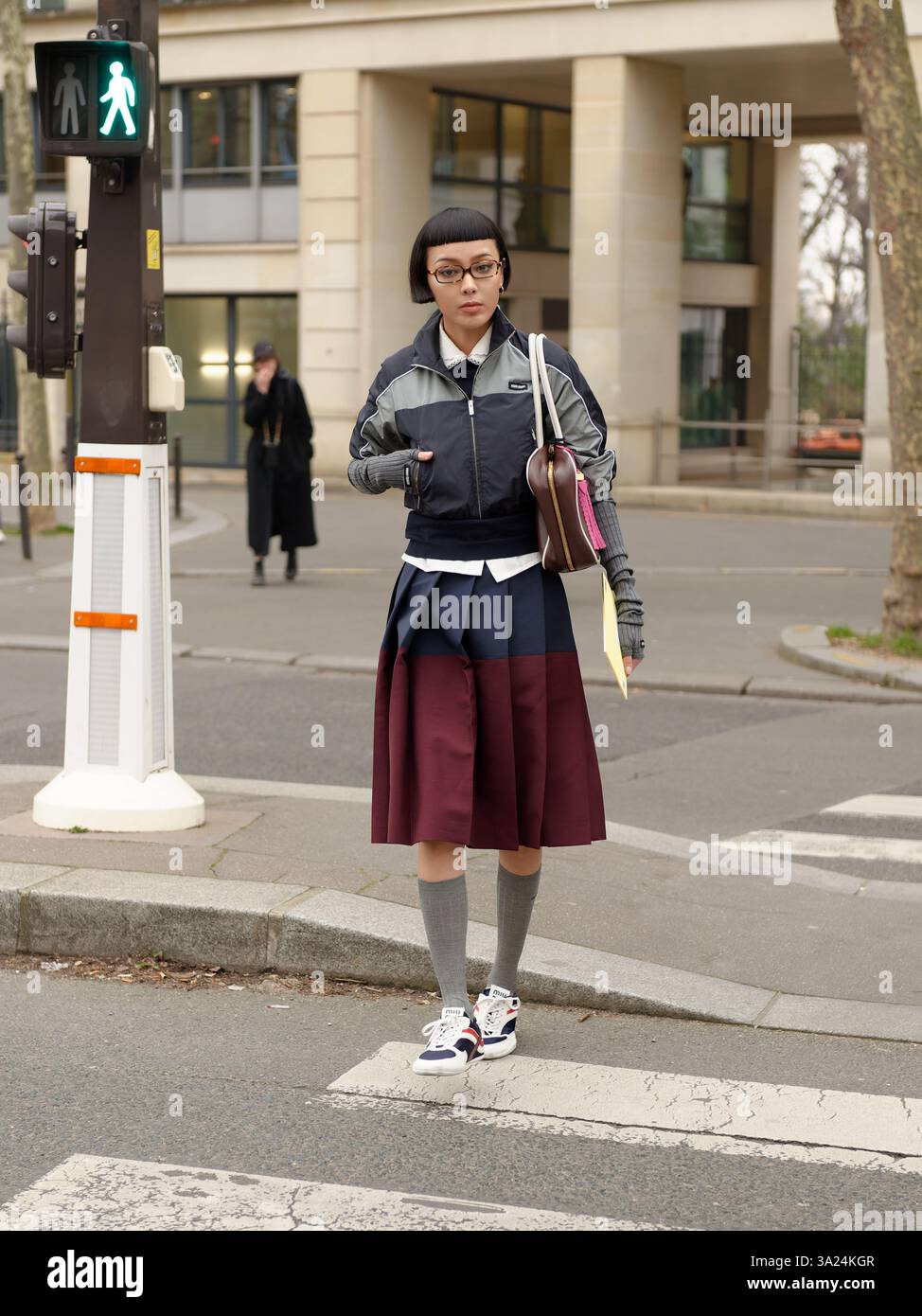 Toutes les Influenceuses de la Mode étaient présentes pour le défilé Miu Miu en ce dernier jour de la Fashion Week à Paris Stockfoto