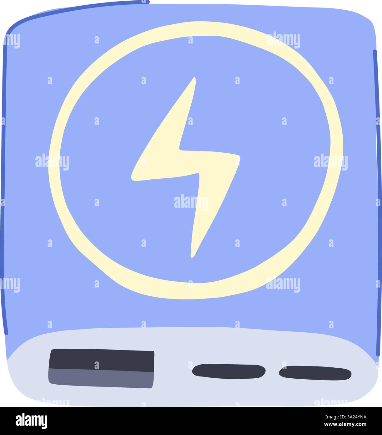 Kompakte Powerbank Wireless Cartoon Vektor Illustration Stock Vektor