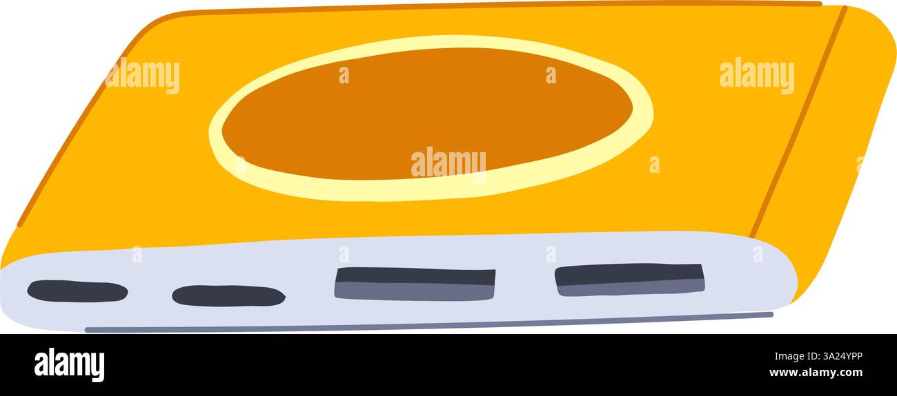 Effiziente Powerbank Wireless Cartoon Vektor Illustration Stock Vektor