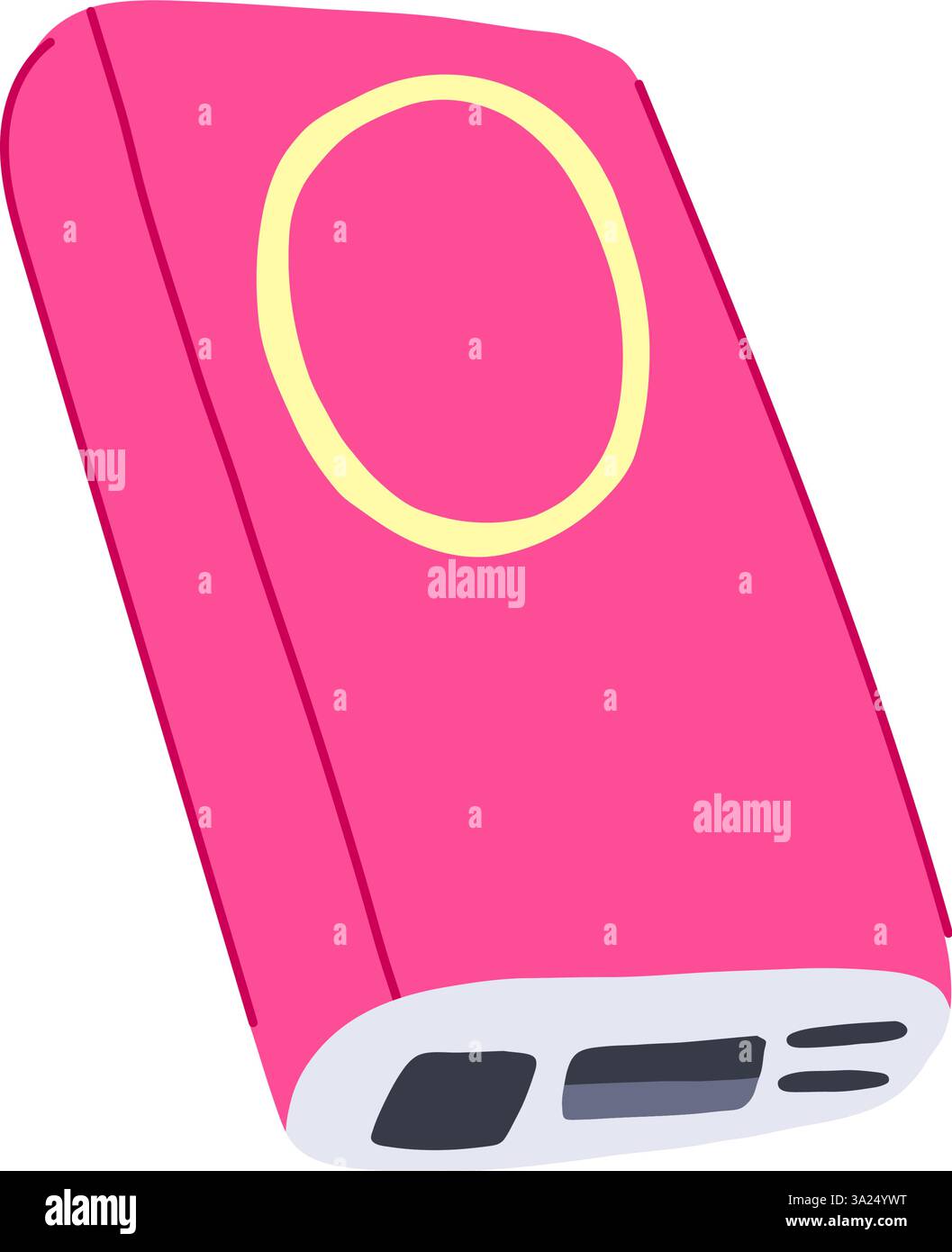 Schlanke Powerbank Wireless Cartoon Vektor Illustration Stock Vektor