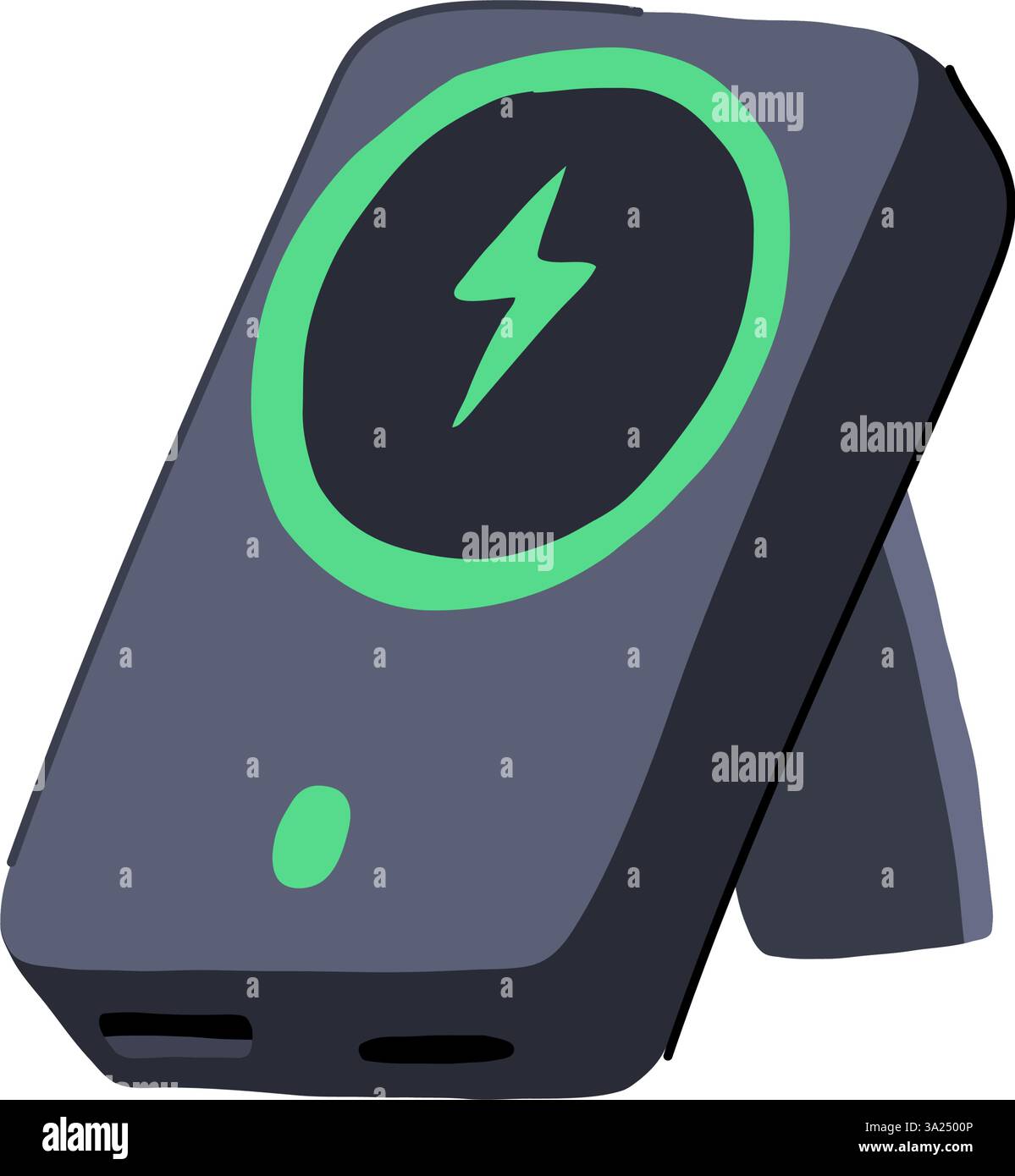 Kapazität Powerbank Wireless Cartoon Vektor Illustration Stock Vektor