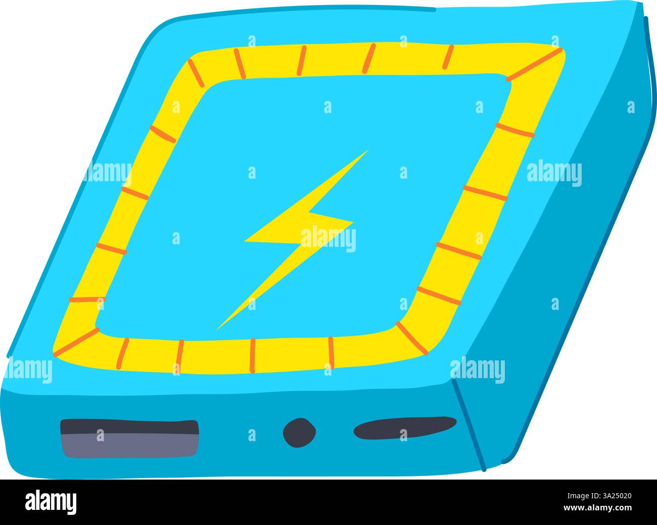 Batterie-Powerbank drahtlose Karikaturvektor-Illustration Stock Vektor