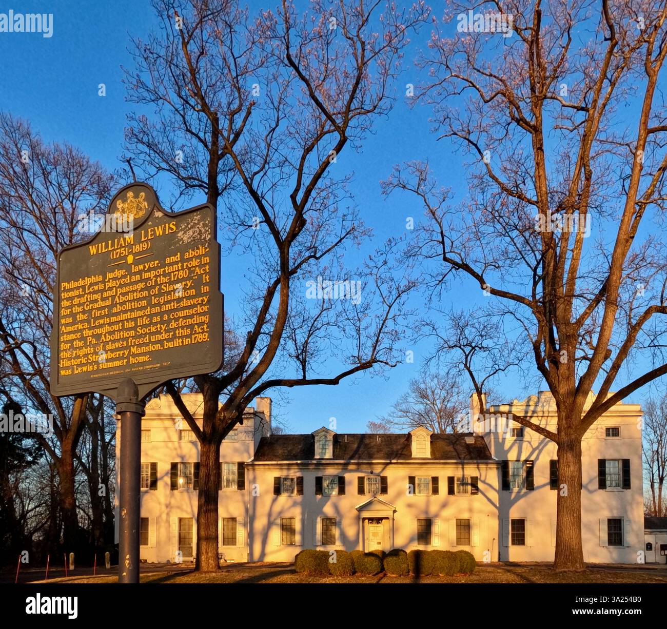 Historisches Strawberry Mansion im East Fairmount Park. Stockfoto