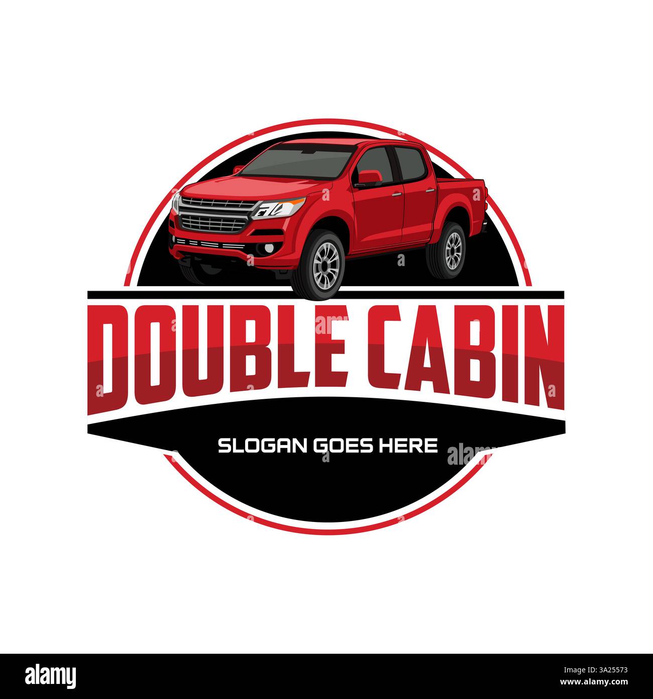 Logo des Pickup-Trucks mit doppelter Kabine Stock Vektor