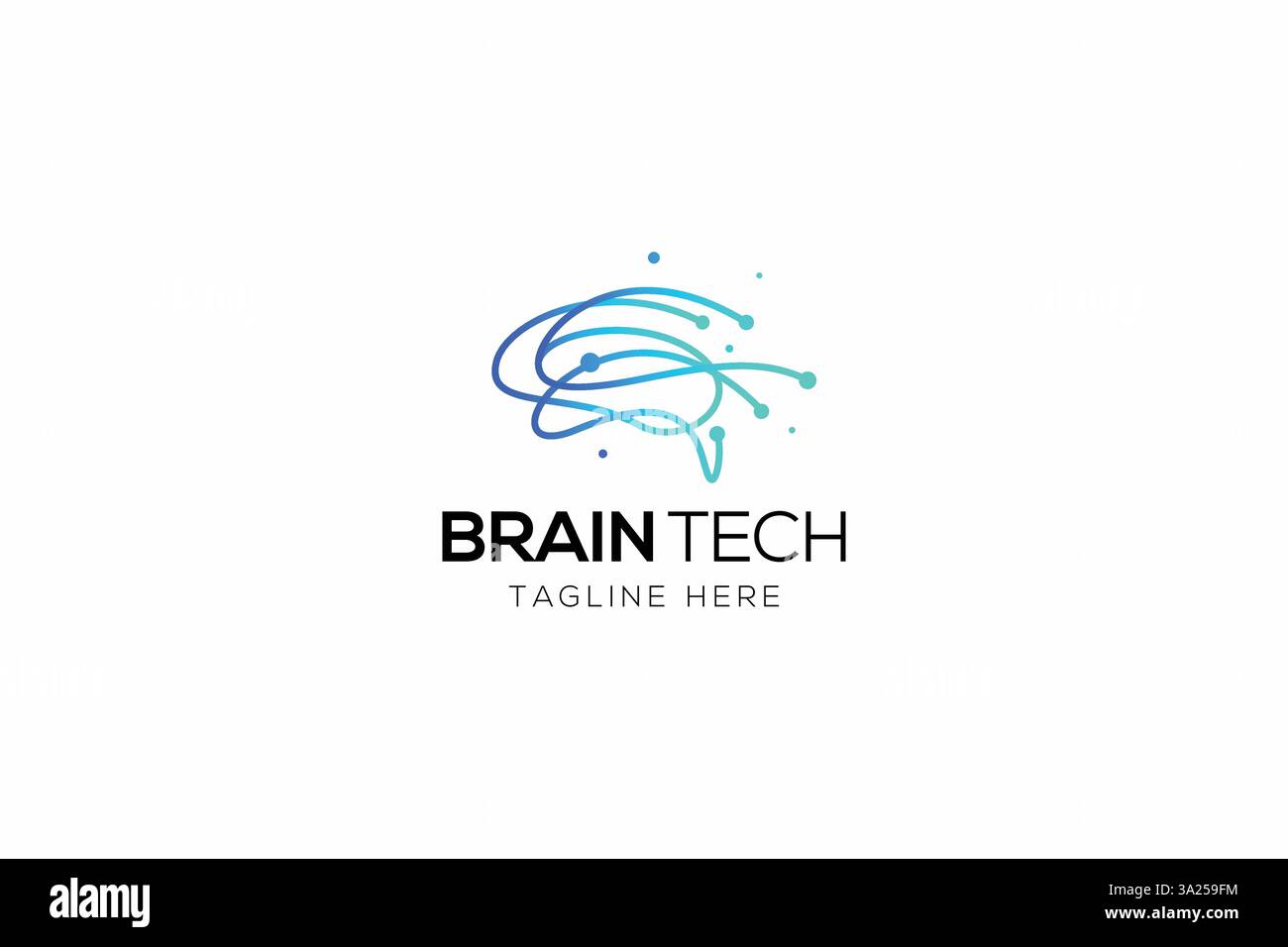 Neural Network and Brain Technology Logo für Künstliche Intelligenz Business Company Stock Vektor