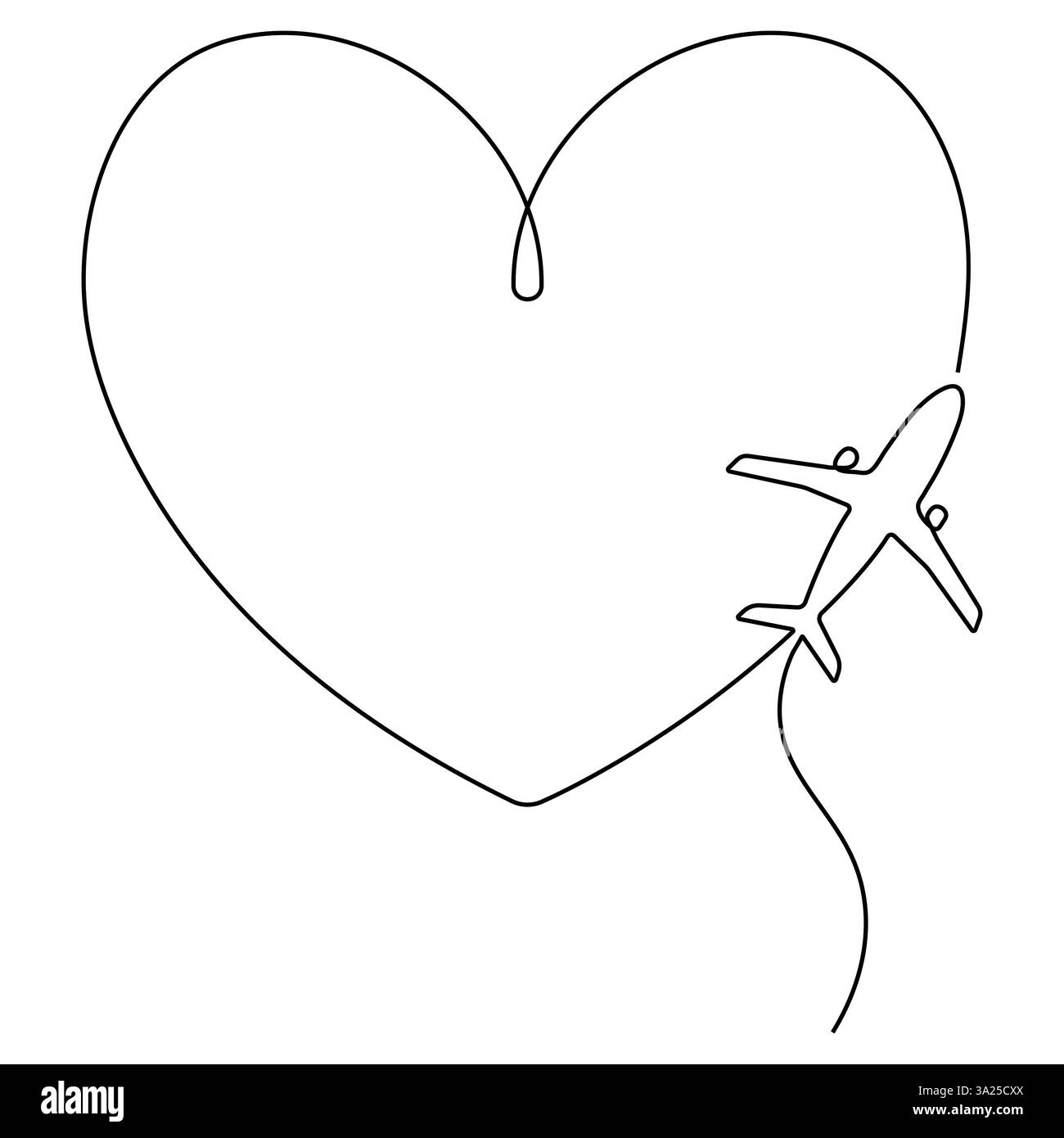 Durchgehende einzeilige Zeichnung des Flugzeugs, das um den Planeten Erde fliegt Icon, Welttourismus Icon, Umrissvektor Illustration Stock Vektor