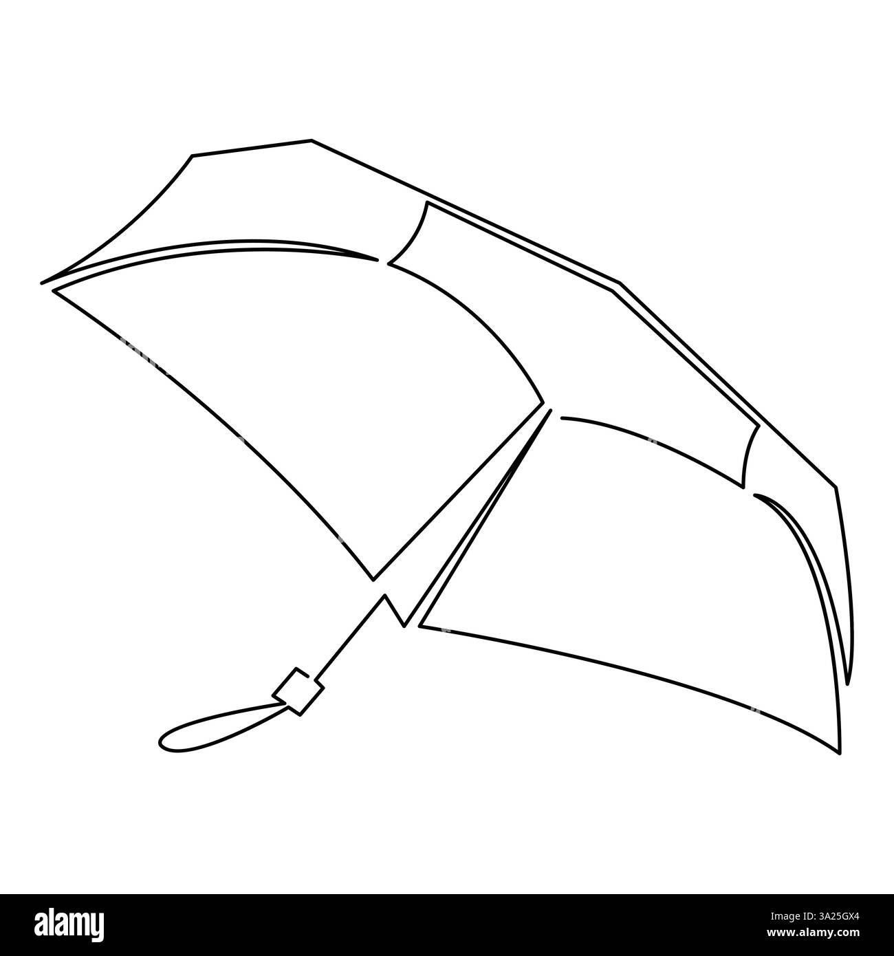 Durchgehende einzeilige Kunstzeichnung von Doodle-Regenschirm-Umrissvektor-Kunstskizze Stock Vektor