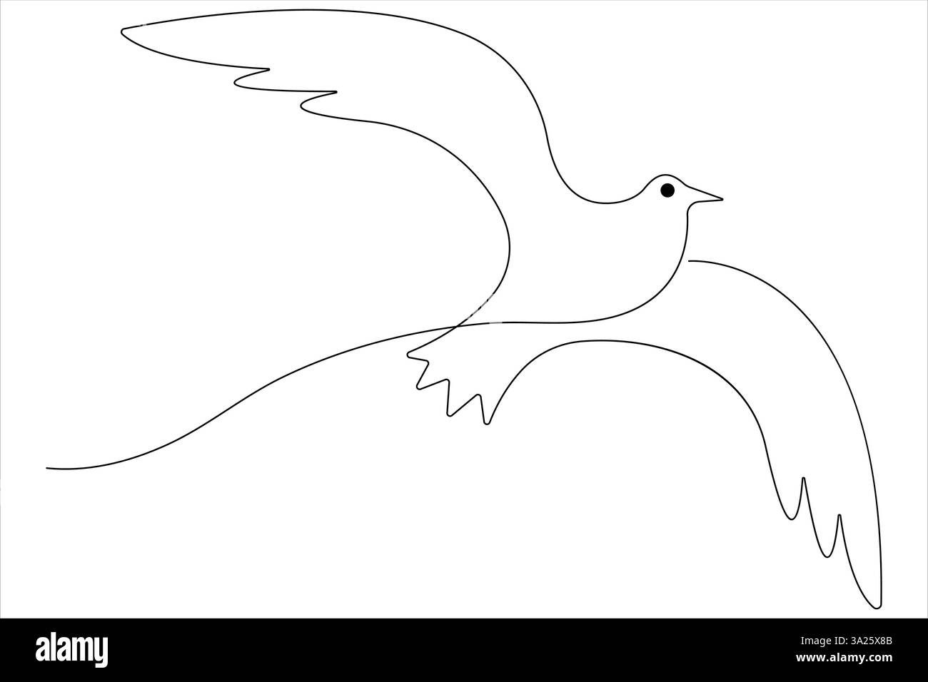 Durchgehende einzeilige Kunstzeichnung des niedlichen Vogels einfache Umrissvektorillustration Stock Vektor