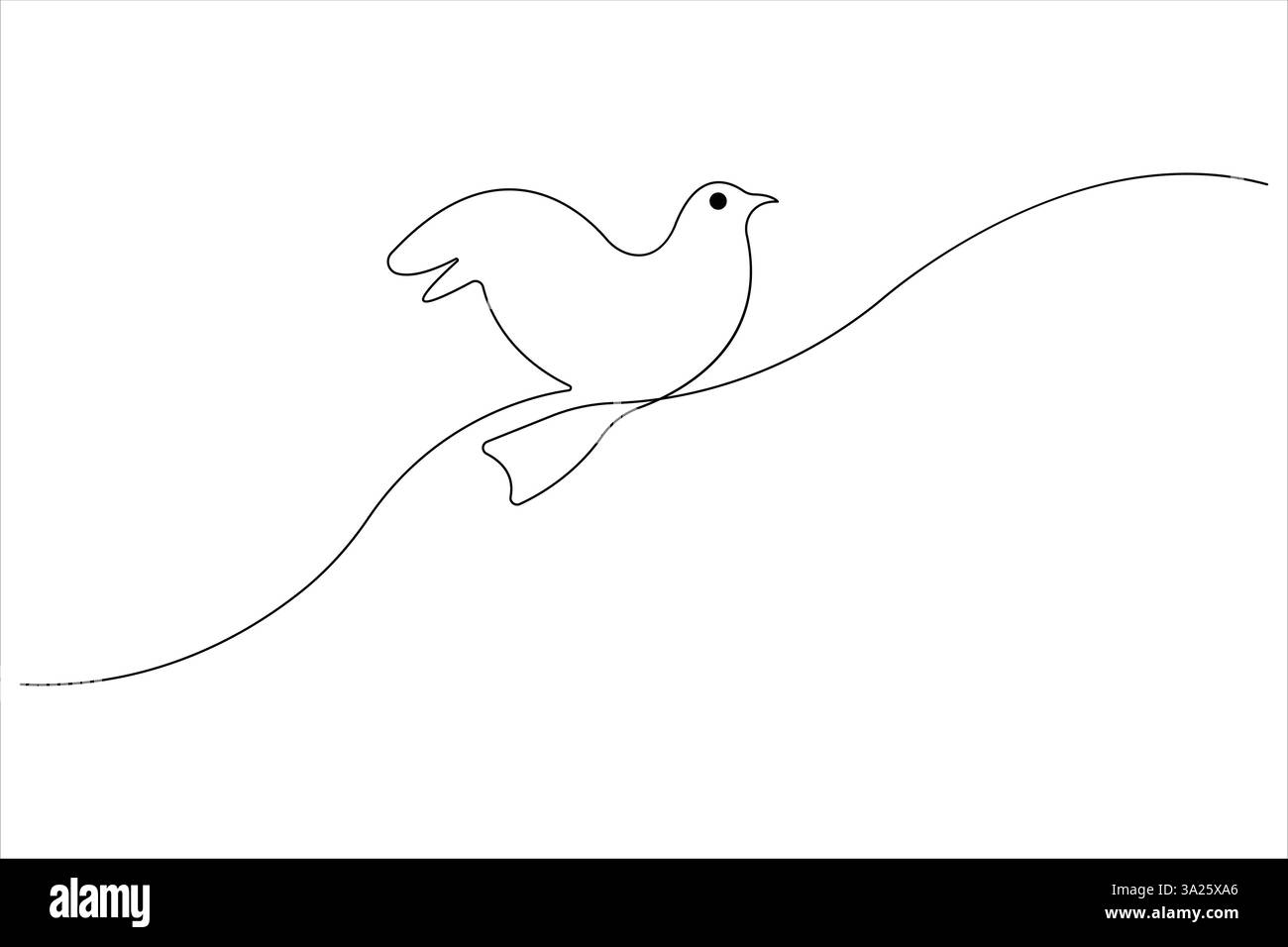 Durchgehende einzeilige Kunstzeichnung des niedlichen Vogels einfache Umrissvektorillustration Stock Vektor