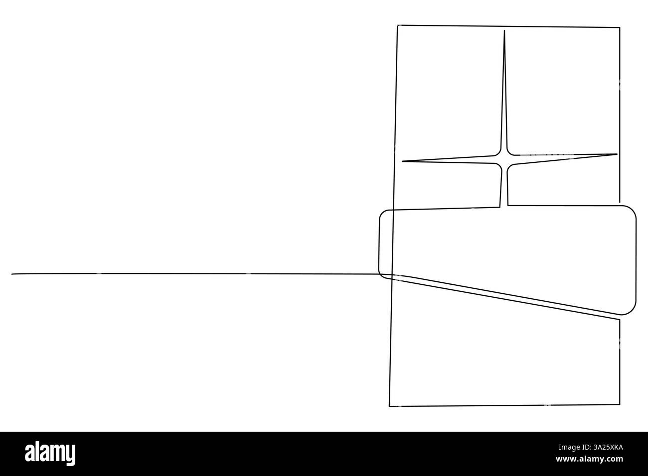 Durchgehende einzeilige Zeichnung der Schokoladenriegel, süße Süßigkeiten handgezeichnete Vektor-Illustration Stock Vektor