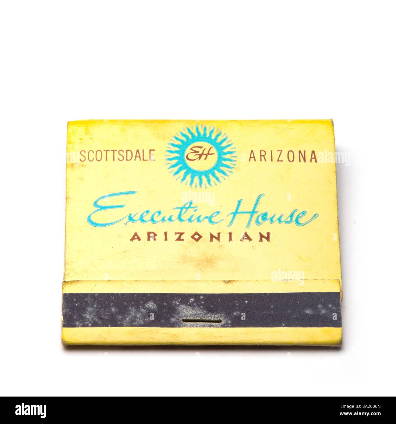 Executive House, Arizonian, 1960er Jahre altes Streichholzbuch Stockfoto