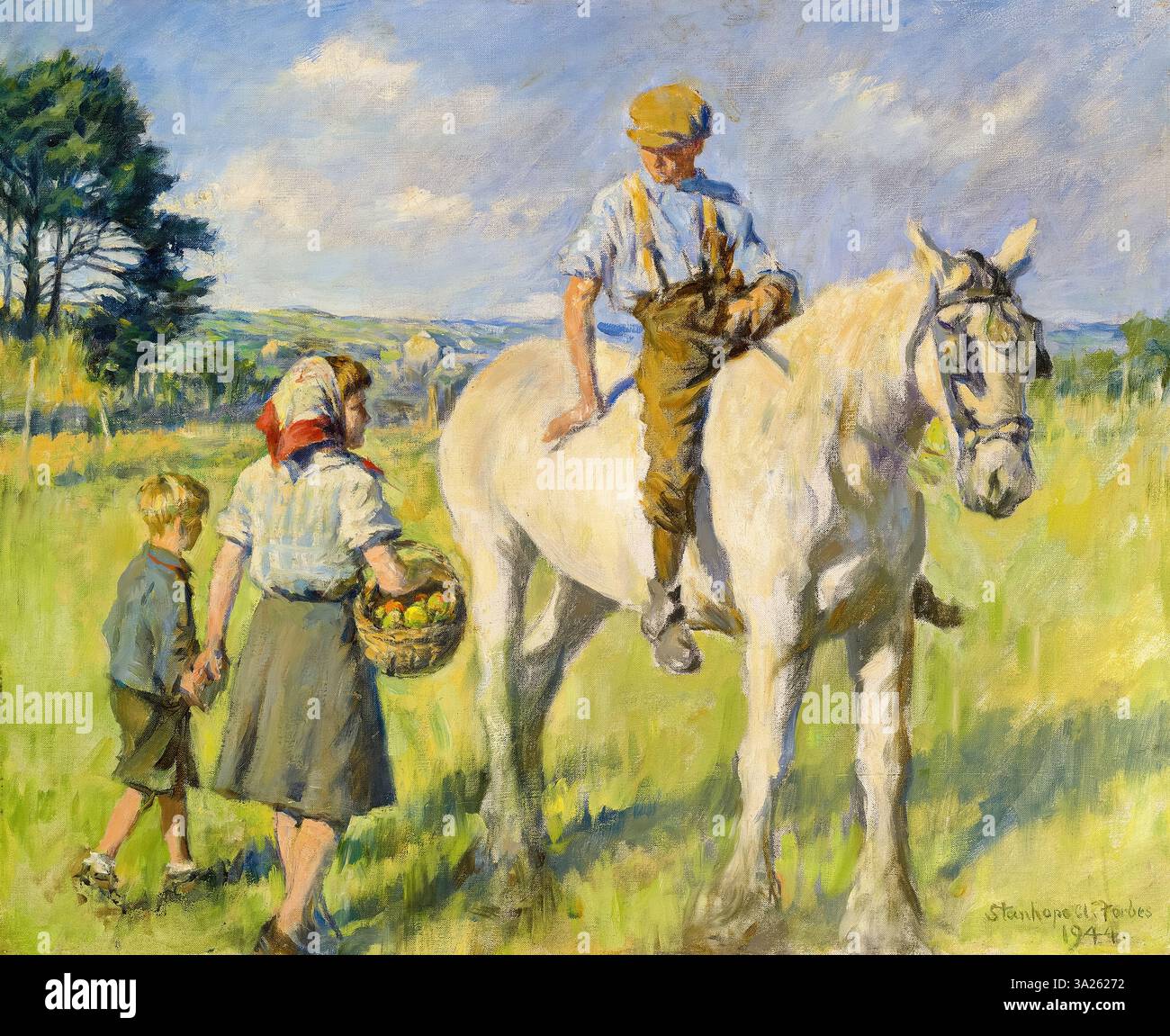 Stanhope Alexander Forbes, der Bauernjunge, Gemälde in Öl auf Leinwand, 1944 Stockfoto