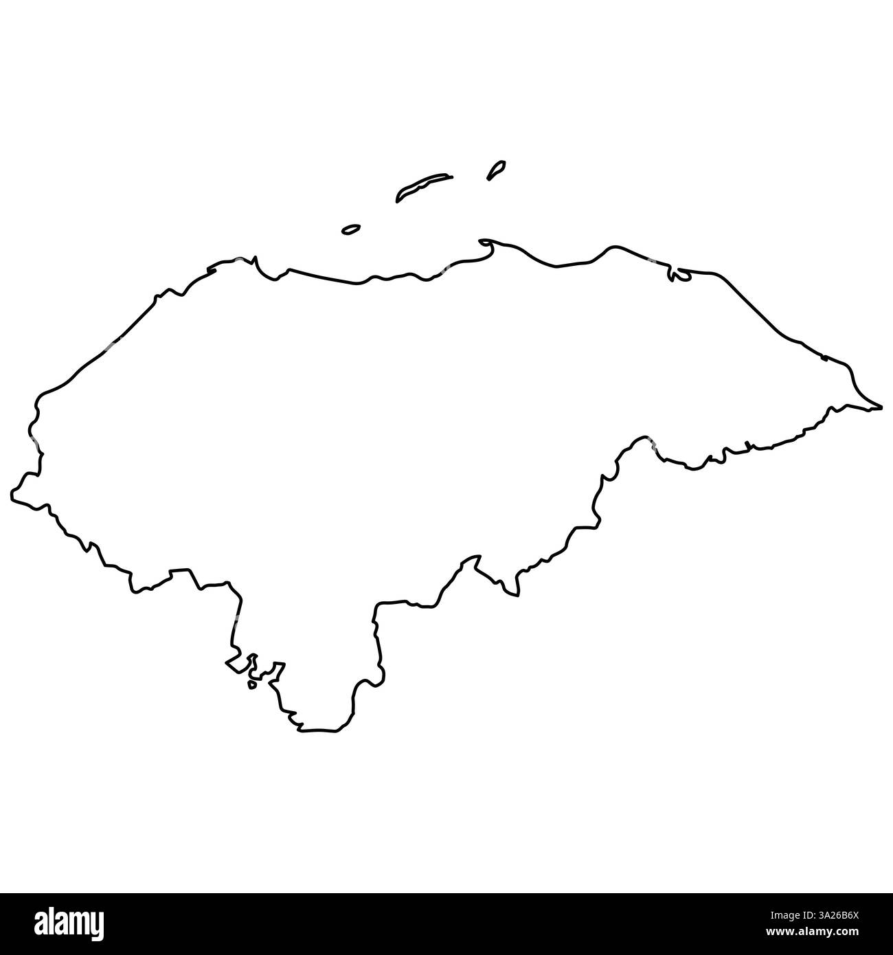 Honduras Horizon, tropische Kartenkontur in Fettdruck Stock Vektor