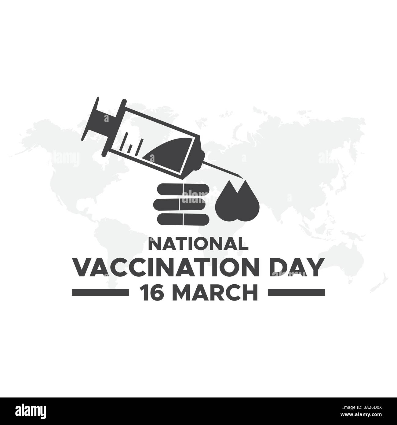 Nationaler Impftag am 16. März Vektor. National Vaccine Day Social Media Post Design Vektor Vorlage Stock Vektor