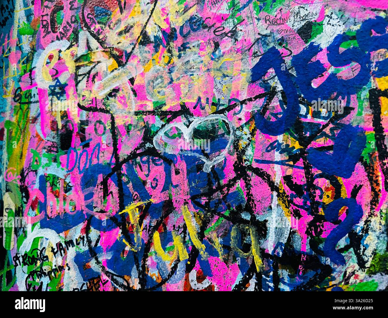 John Lennon Wandkunst Prag Stockfoto