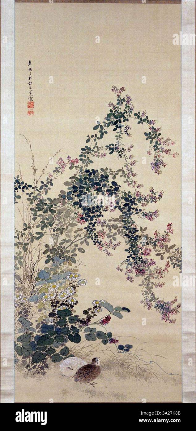 Yamamoto Baiitsu - Buschklee und Wachteln - 82,43 - Detroit Institute of Arts Stockfoto