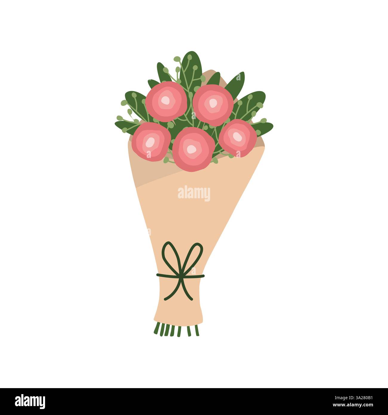 Blumenstrauß. Handgezeichnete Sommerblumen. Stock Vektor