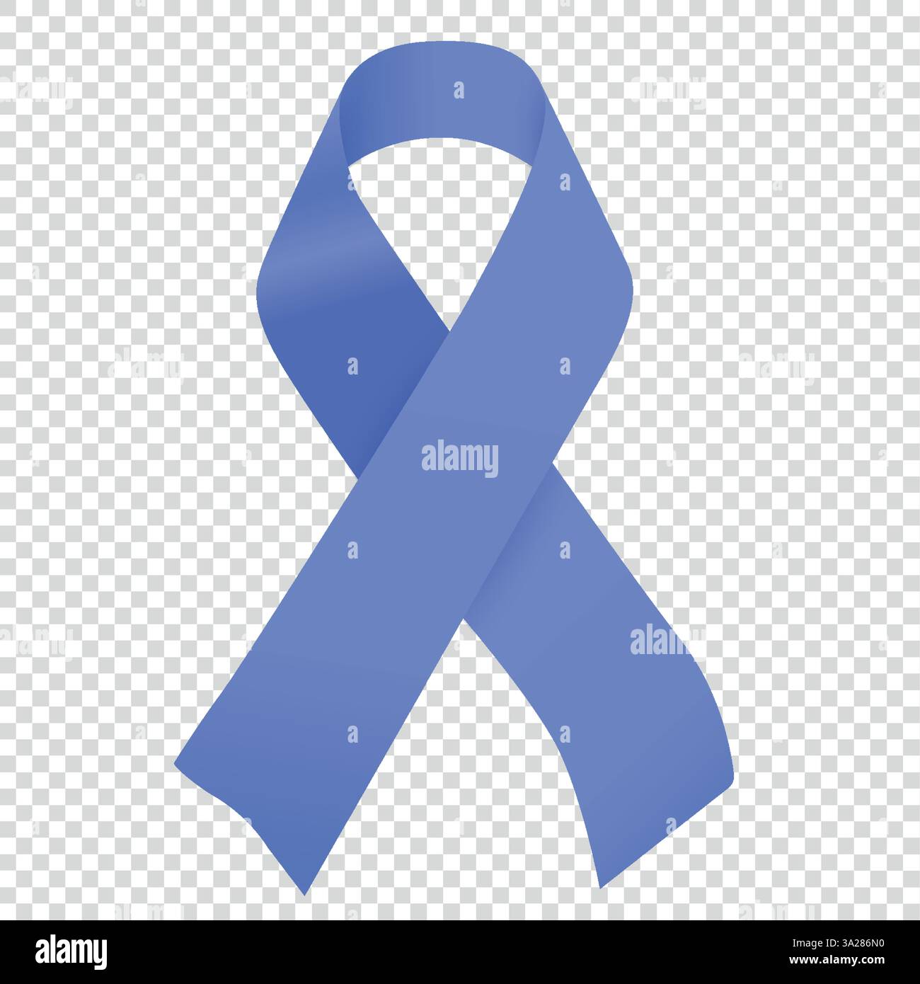 Vektorblaues Periwinkle-Bandsymbol isoliert für Magenkrebs-Sensibilisierungskampagne Stock Vektor