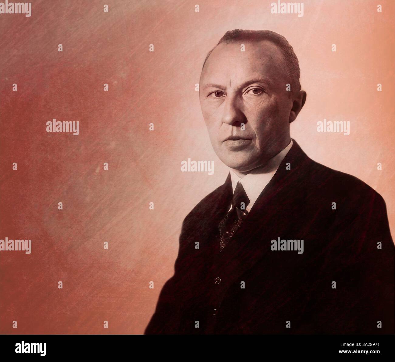 Porträt von Konrad Adenauer als junger Mann, 1876–1967, Bürgermeister von Köln, erster Kanzler der Bundesrepublik Deutschland, Europa, digital bearbeitet Stockfoto