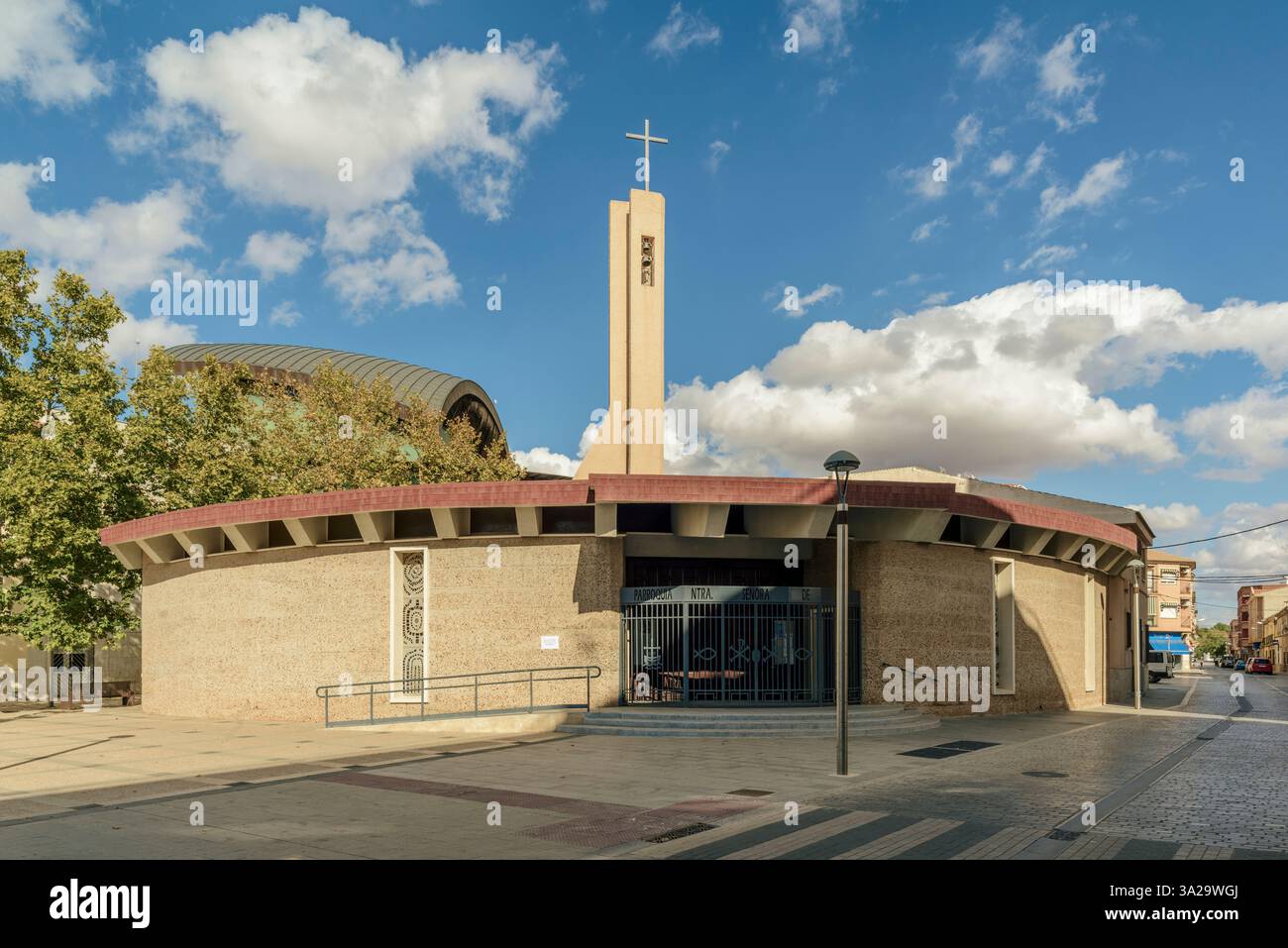 Die Pfarrei unserer Lieben Frau von Altagracia in Manzanares, einer spanischen Stadt in der Provinz Ciudad Real, in der autonomen Gemeinde Castilla-La Mancha, Spanien. Stockfoto