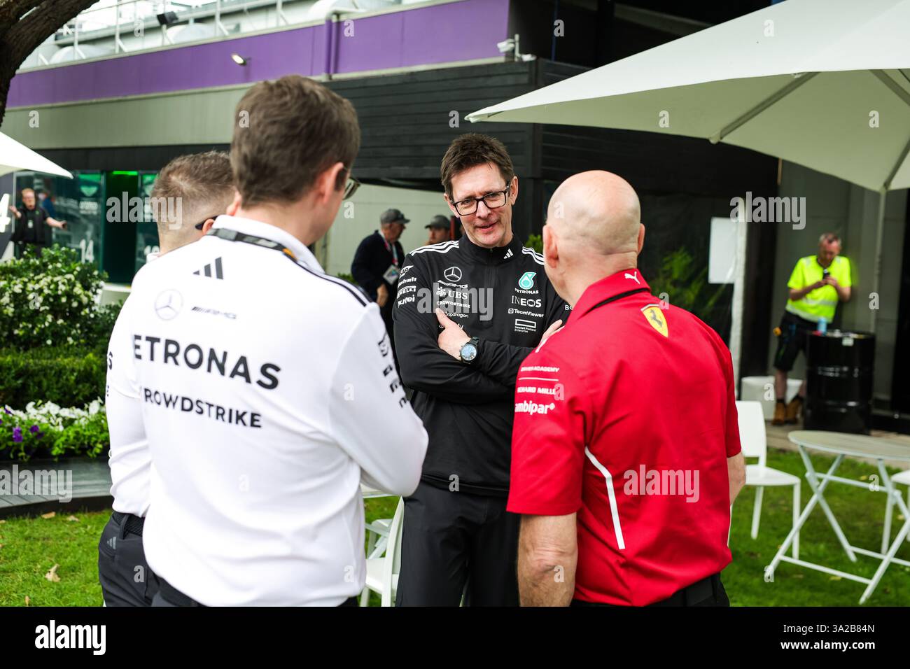 SHOVLIN Andrew, Mercedes AMG F1 Team, während des Formel 1 Louis Vuitton Australian Grand Prix 2025, 1. Runde der FIA Formel 1 Weltmeisterschaft 2025 vom 14. Bis 16. März 2025 auf dem Albert Park Grand Prix Circuit in Melbourne, Australien Stockfoto