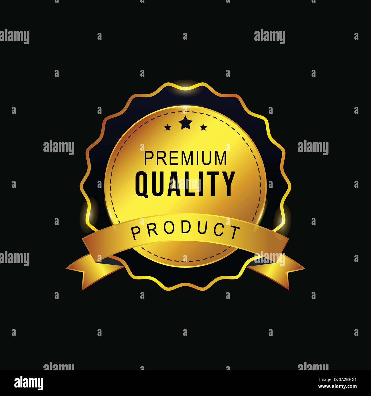 Vektor Gold und Schwarz Premium Qualität Sticker Design Stock Vektor