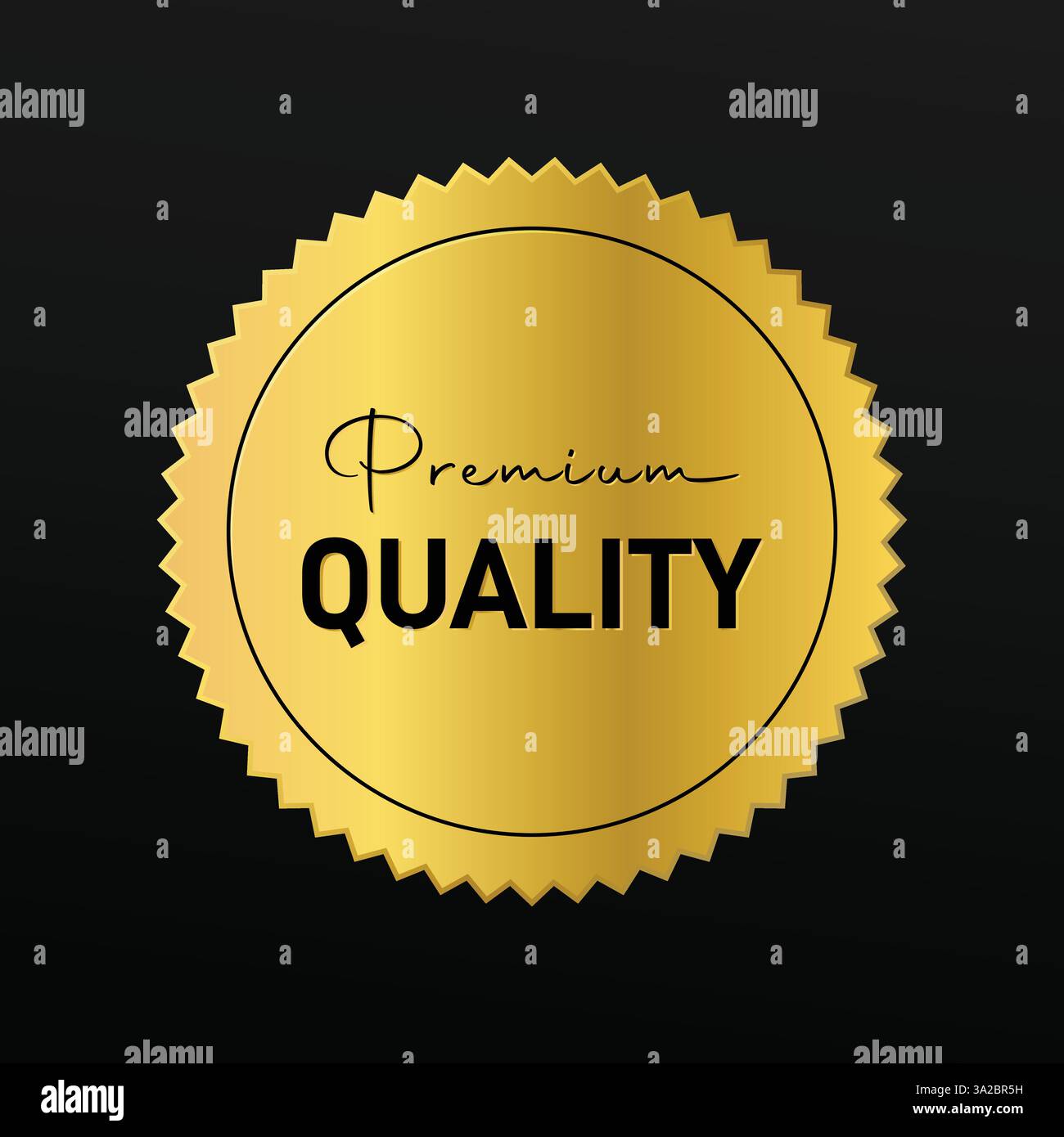Vector Premium-Qualitätsetikett in Gold- und schwarzem Design Stock Vektor