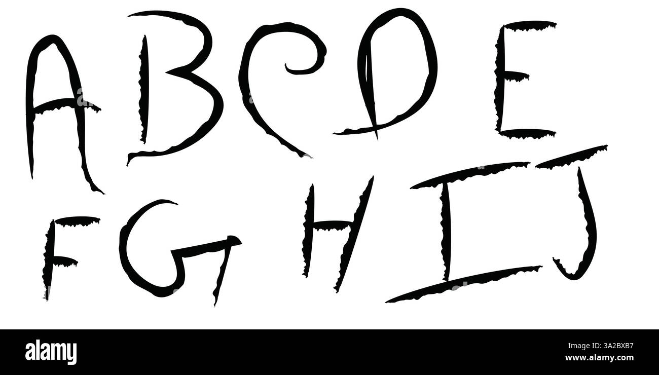 Diagrammsymbole des englischen Alphabets mit Pinselstrich für Illustratoren, leicht bearbeitbarer Symbolsatz für Ihr Design, Vektorgrafik-Illustration Stock Vektor