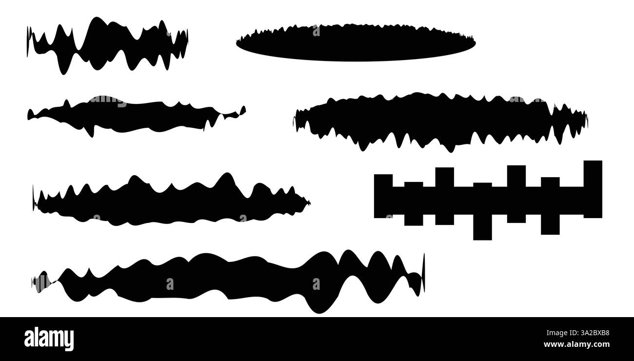 Abstrakte künstlerische Kunst Pinselstriche Symbole für Ihr Design, leicht bearbeitbare Icon Set, Vektor-Kunst Illustration Stock Vektor