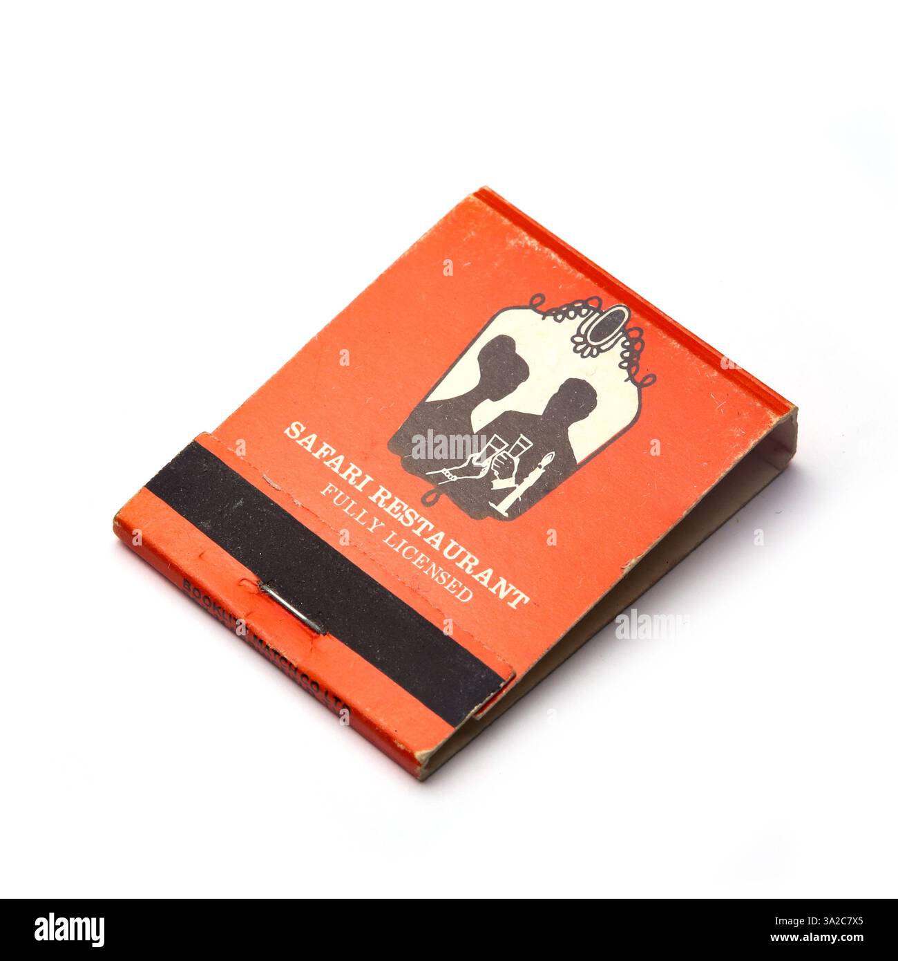 Safari Restaurant, Jahrgang 1960er Jahre Streichholzbuch Stockfoto
